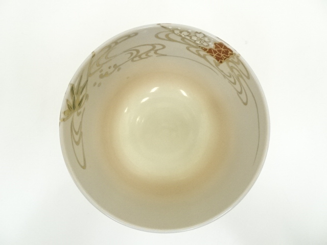 道具 ] - 道具 京焼 川添寿楽造 仁清扇面流し茶碗（共箱